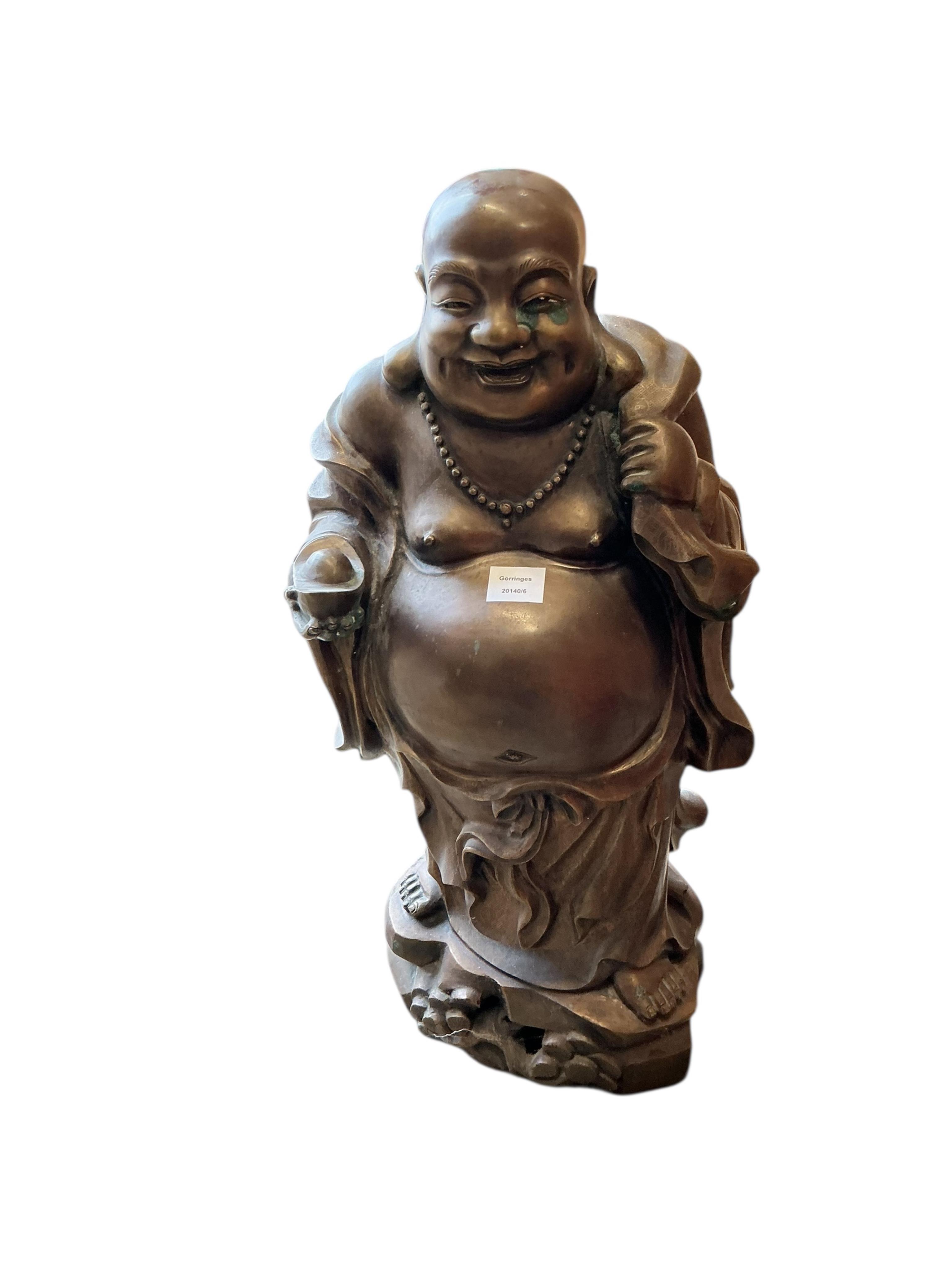 A Japanese bronze figure of a Budai, height 78cm